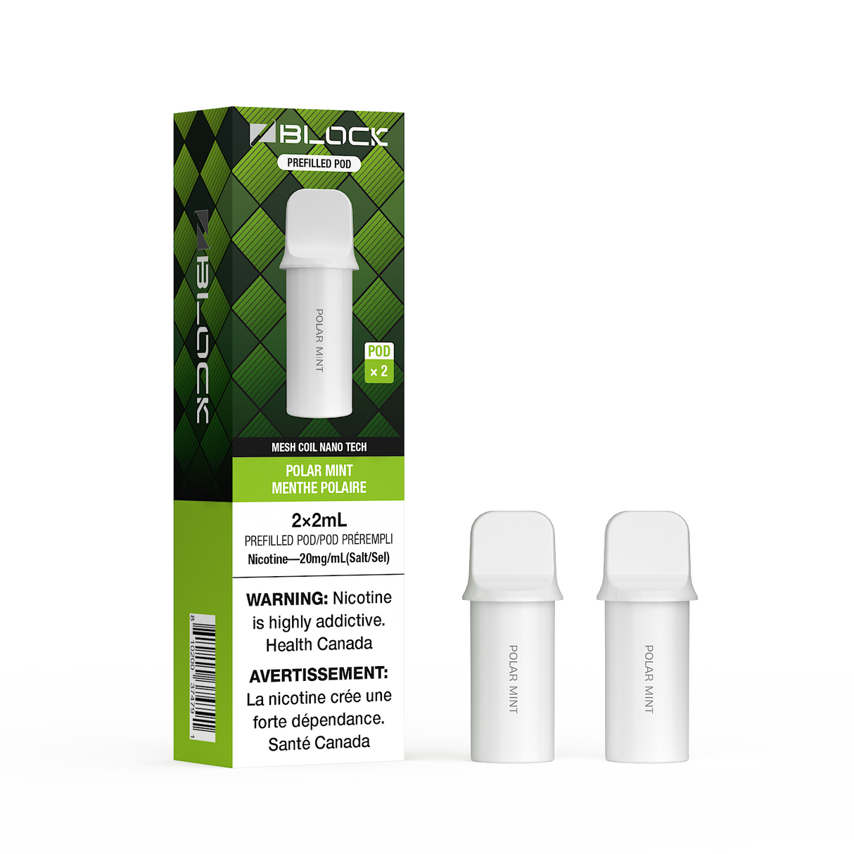 ZBlock 2mL Pod 2-Pack - Polar Mint - Prefilled Pod - Vapeshop Mania