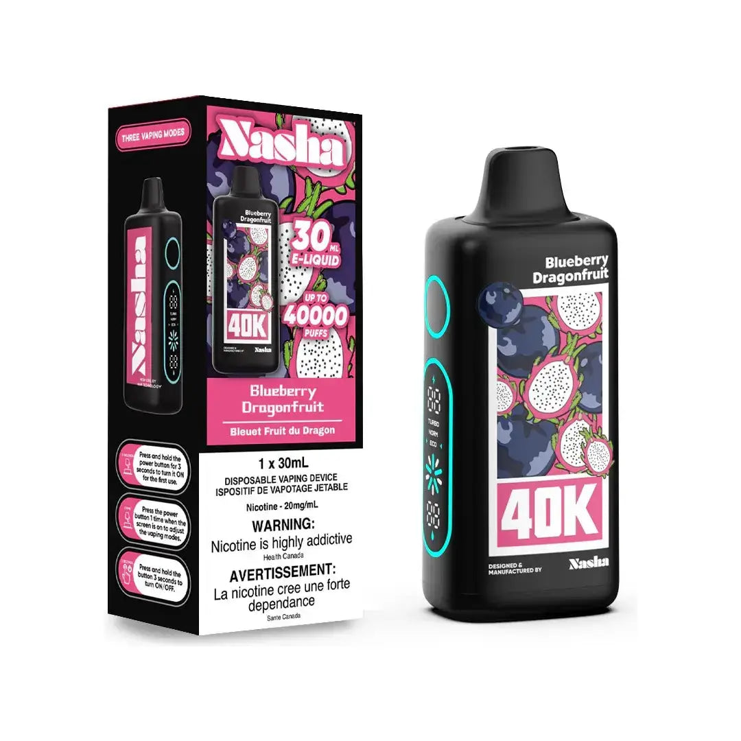 Nasha 40K - Myrtille et fruit du dragon - Vape jetable - Vapeshop Mania