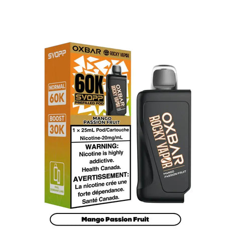 OxBar SVOPP 60K Pod - Mangue-Fruit de la passion - Pod prérempli - Vapeshop Mania