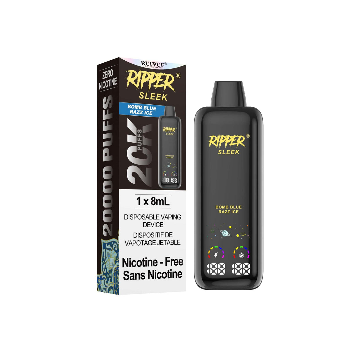 Ripper SLEEK 20K 0 mg - Bomb Blue Razz Ice