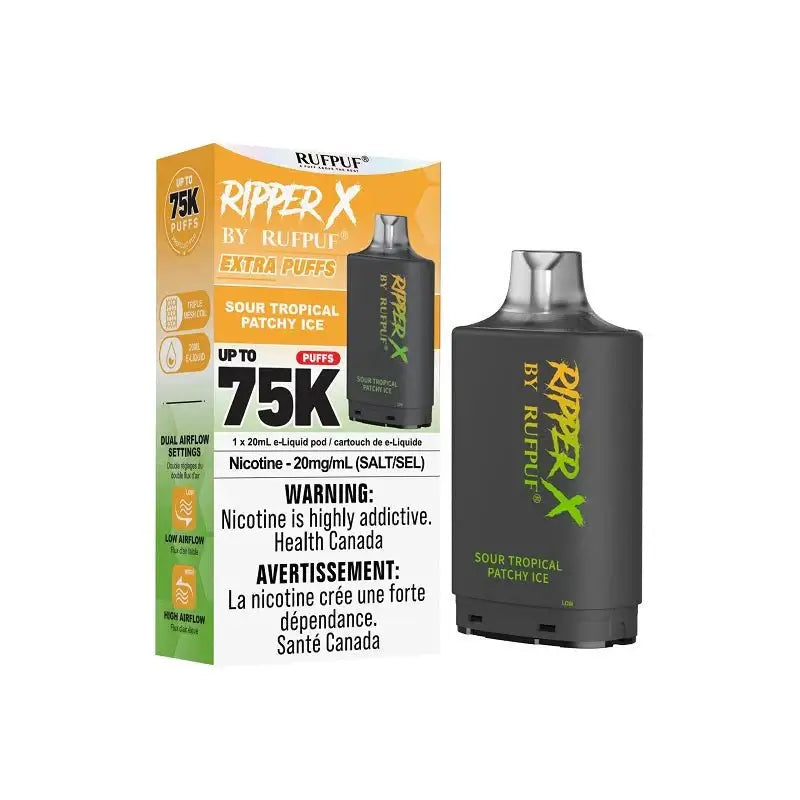 Ripper X 75K Pod - Sour Tropical Patchy Ice - Prefilled Pod - Vapeshop Mania