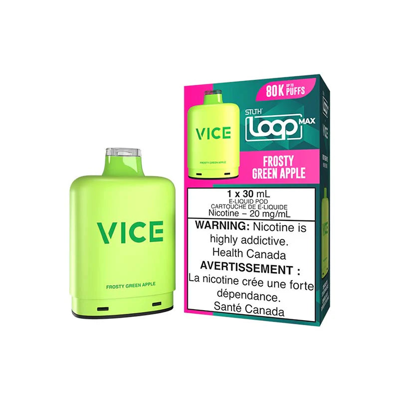 STLTH Loop Max x Vice Pod - Frosty Green Apple - Prefilled Pod - Vapeshop Mania
