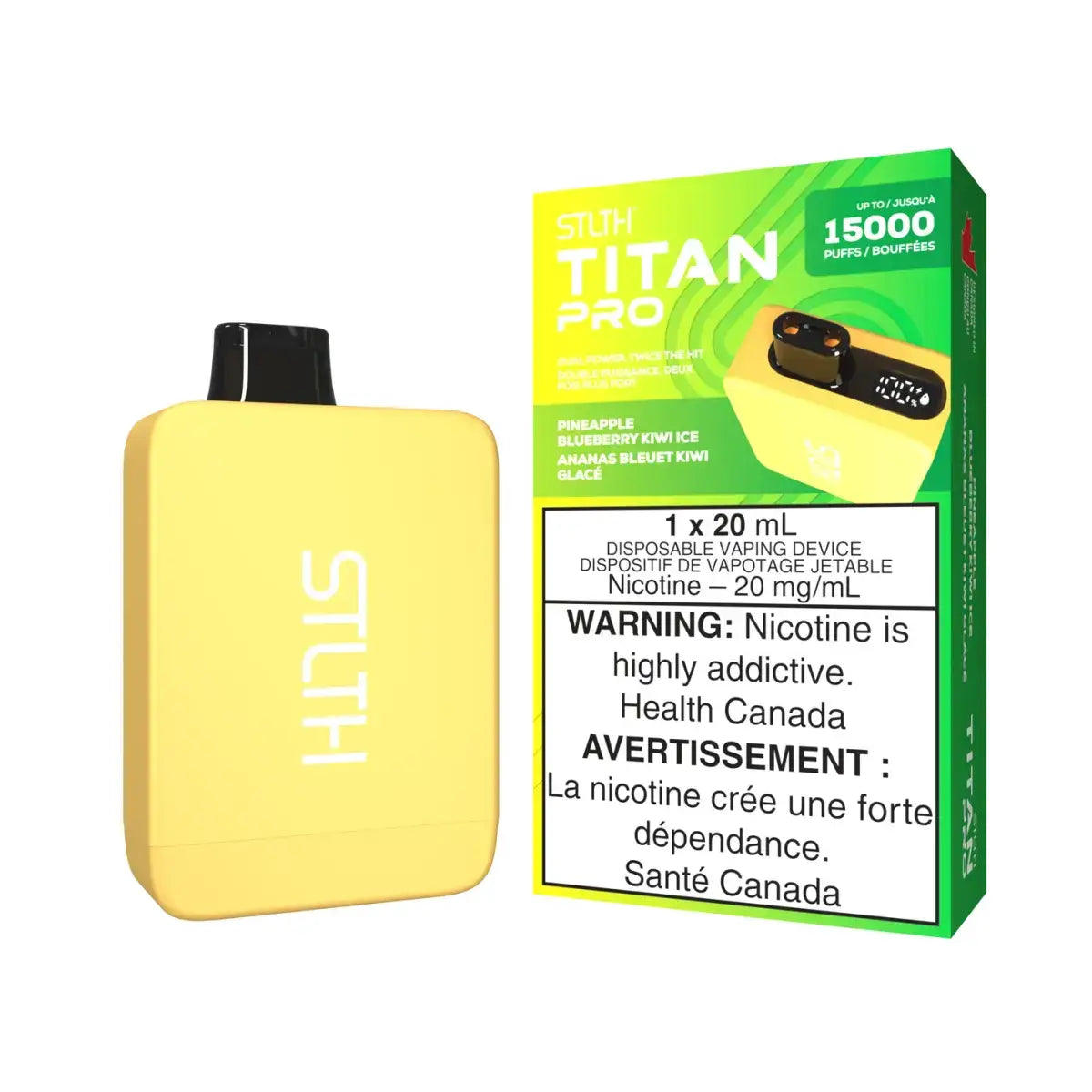 STLTH Titan Pro 15K - Ananas, myrtille, kiwi et glace