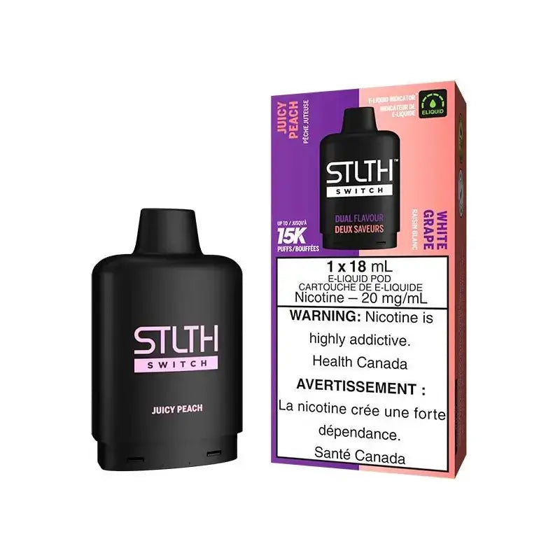 STLTH Switch 15K Pod - Juicy Peach & White Grape - Prefilled Pod - Vapeshop Mania