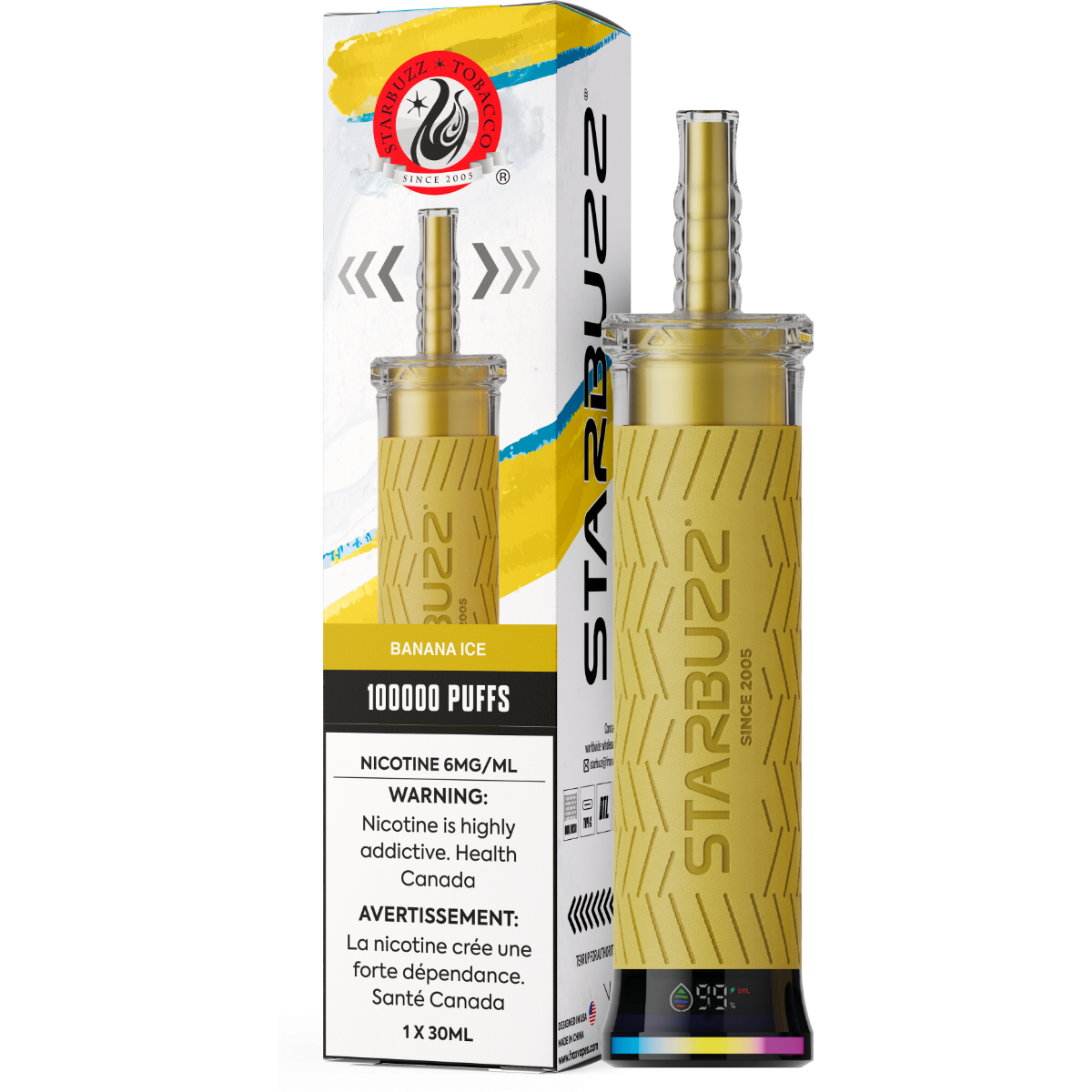 Starbuzz E-Hose 100K - Banana Ice - Disposable Vape - Vapeshop Mania