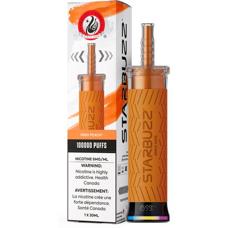 Starbuzz E-Hose 100K - Pêche irlandaise - Vape jetable - Vapeshop Mania