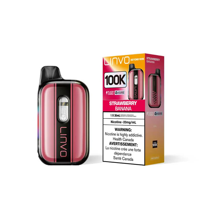 Linvo Beyond 100K - Fraise-banane - Cigarette électronique jetable - Vapeshop Mania
