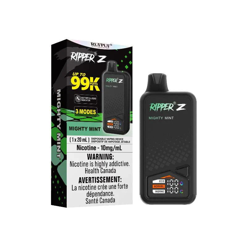 RIPPERZ - Ripper Z 10MG 99k Puffs Disposable - Mighty Mint - Psycho Vape