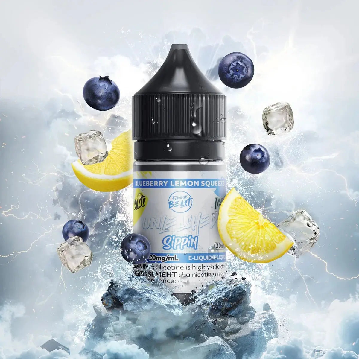 Blueberry Lemon Squeeze by Flavour Beast Unleashed Sippin - Salt Nic Vape Juice - Vapeshop Mania