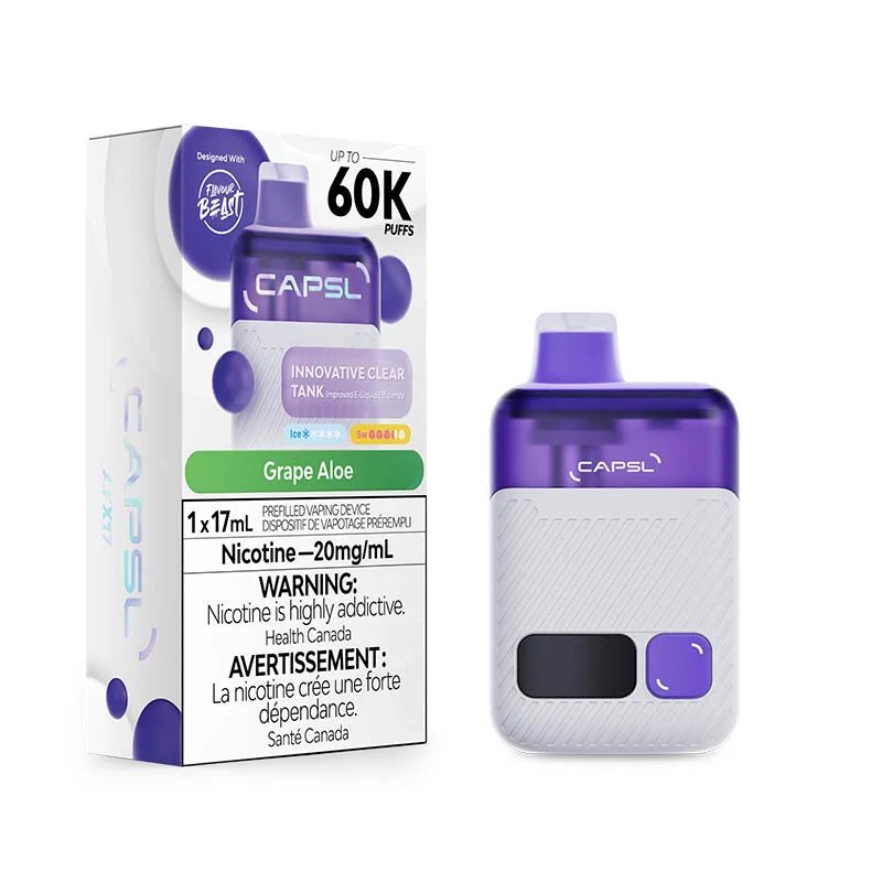 Shop CAPSL 60K Disposable by Flavour Beast - Grape Aloe - at Vapeshop Mania