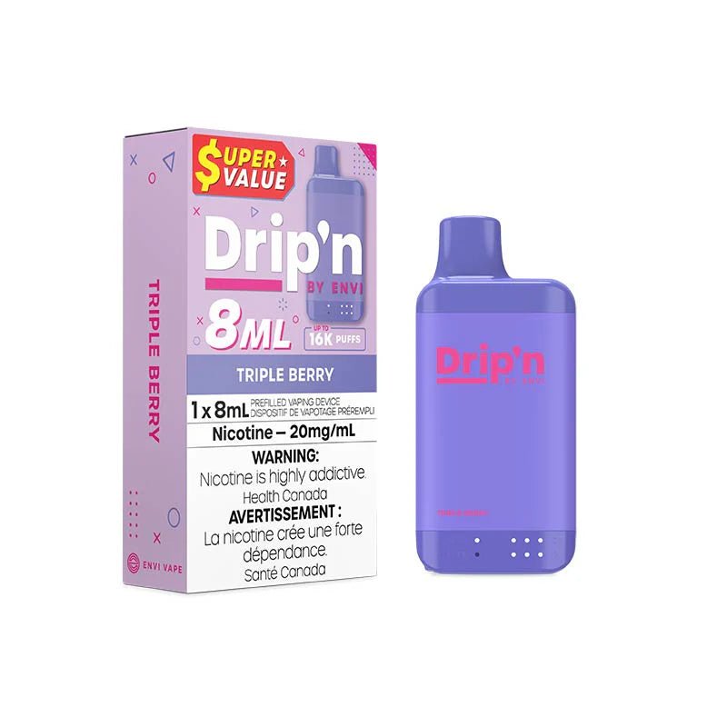 Shop Drip'n by Envi 16K Disposable - Triple Berry - at Vapeshop Mania