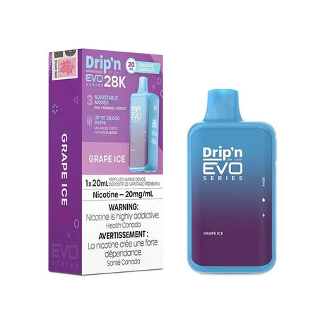 Drip'n by Envi EVO Series 28K Disposable - Grape Ice - Vapeshop Mania