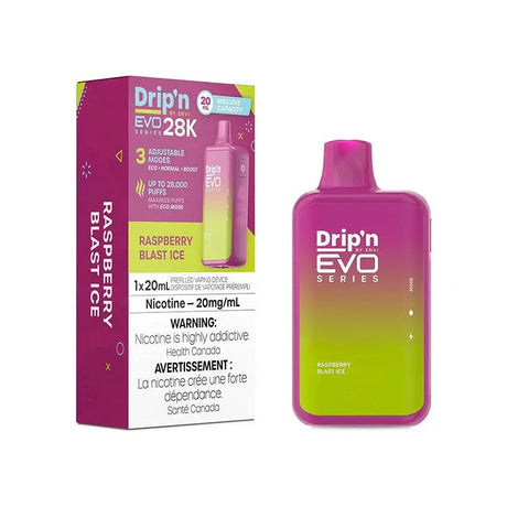 Drip'n by Envi EVO Series 28k Disposable - Raspberry Blast lce - Vapeshop Mania