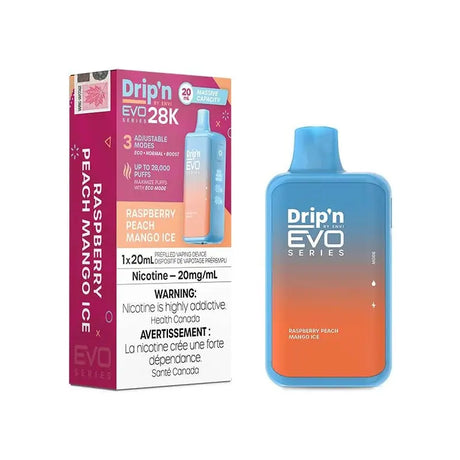 Drip'n by Envi EVO Series 28K Disposable - Raspberry Peach Mango Ice - Vapeshop Mania