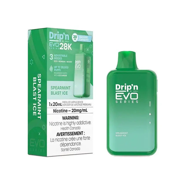 Drip'n by Envi EVO Series 28k Disposable - Spearmint Blast lce - Vapeshop Mania