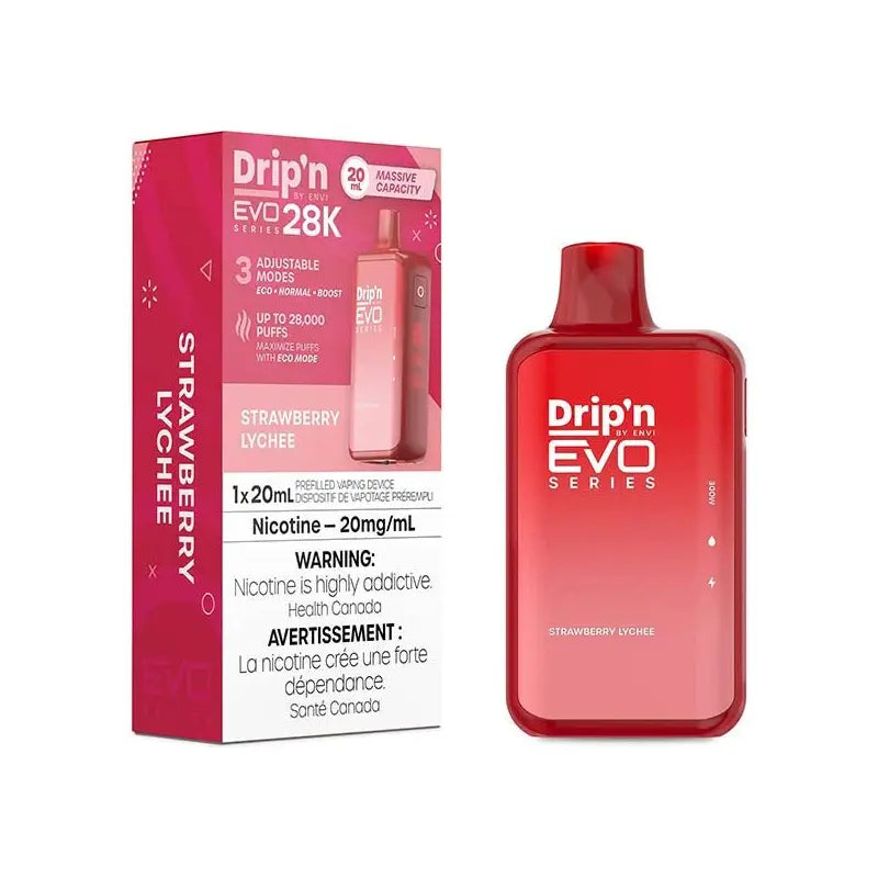 Drip'n by Envi EVO Series 28k Disposable - Strawberry Lychee - Vapeshop Mania
