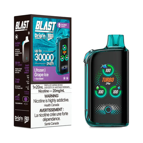 Drip'n by Envi x Fasta Blast 30K Disposable - Grape Ice - Vapeshop Mania