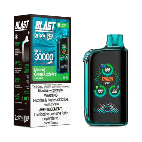 Drip'n by Envi x Fasta Blast 30K Disposable - Green Apple Ice - Vapeshop Mania