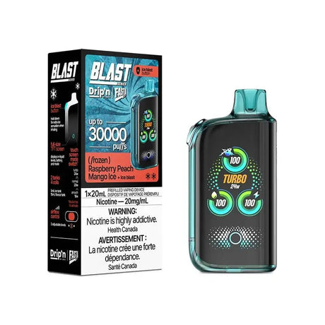 Drip'n by Envi x Fasta Blast 30K Disposable - Raspberry Peach Mango Ice - Vapeshop Mania