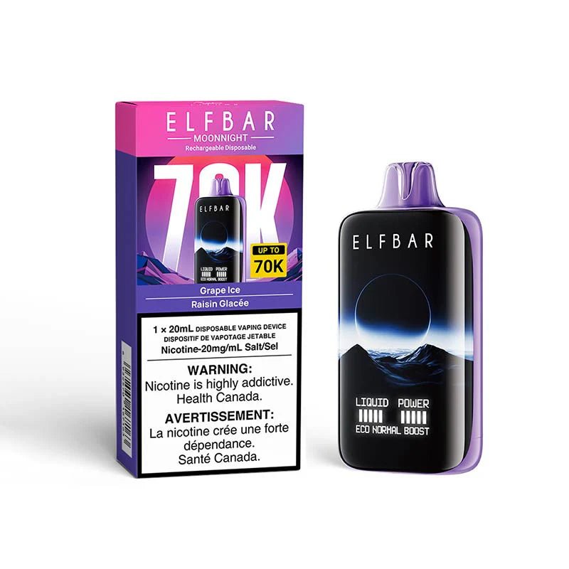 Shop ELF Bar MoonNight 70K Disposable - Grape Ice - at Vapeshop Mania