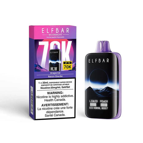 Shop ELF Bar MoonNight 70K Disposable - Grape Ice - at Vapeshop Mania