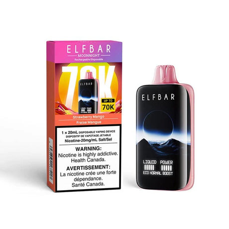 Shop ELF Bar MoonNight 70K Disposable - Strawberry Mango - at Vapeshop Mania