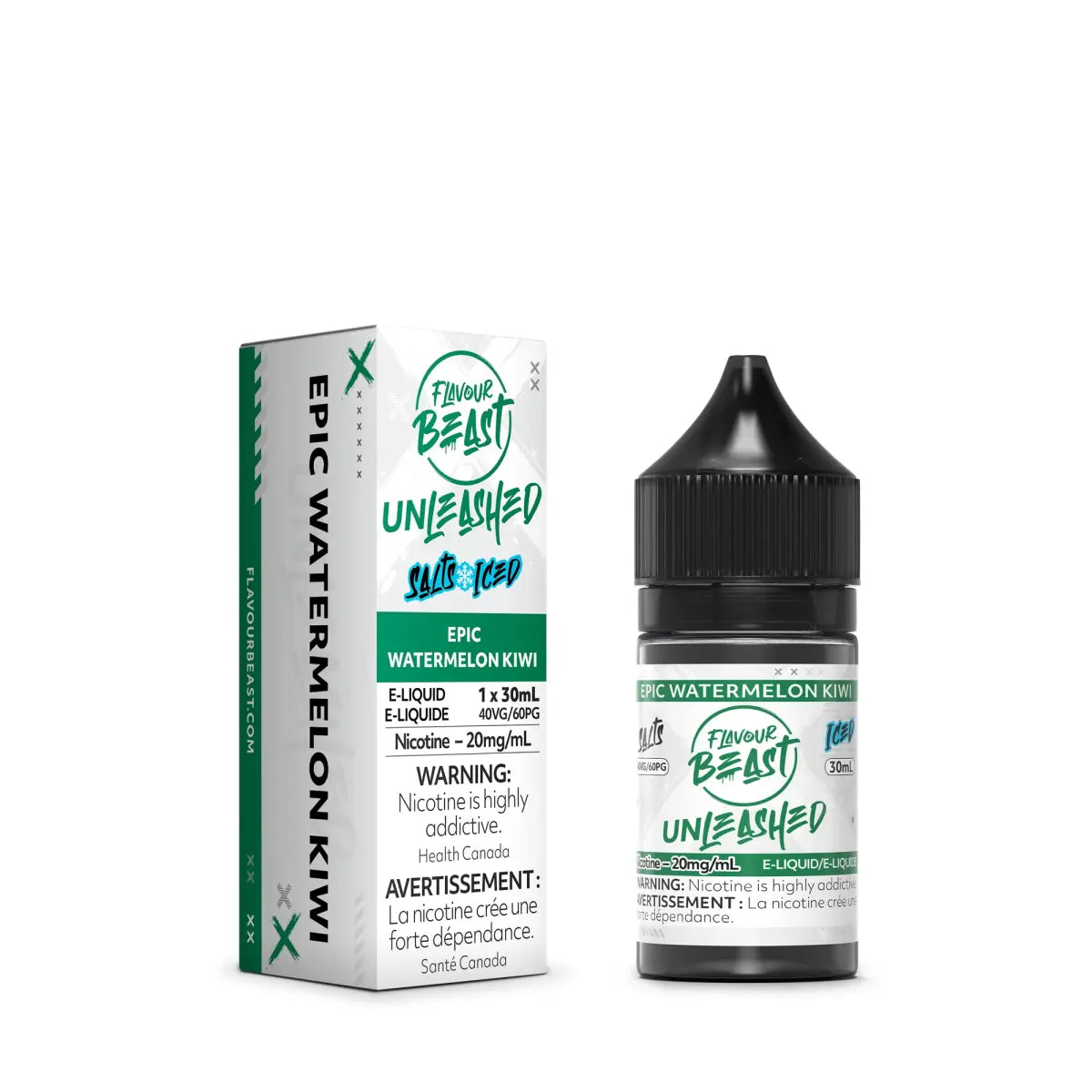 Epic Watermelon Kiwi Iced Unleashed by Flavour Beast - Salt Nic Vape Juice - Vapeshop Mania