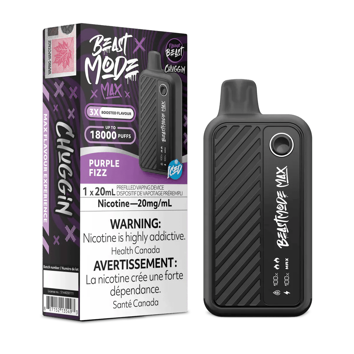 Shop Flavour Beast Beast Mode Max 18K Disposable - Chuggin' Purple Fizz - at Vapeshop Mania