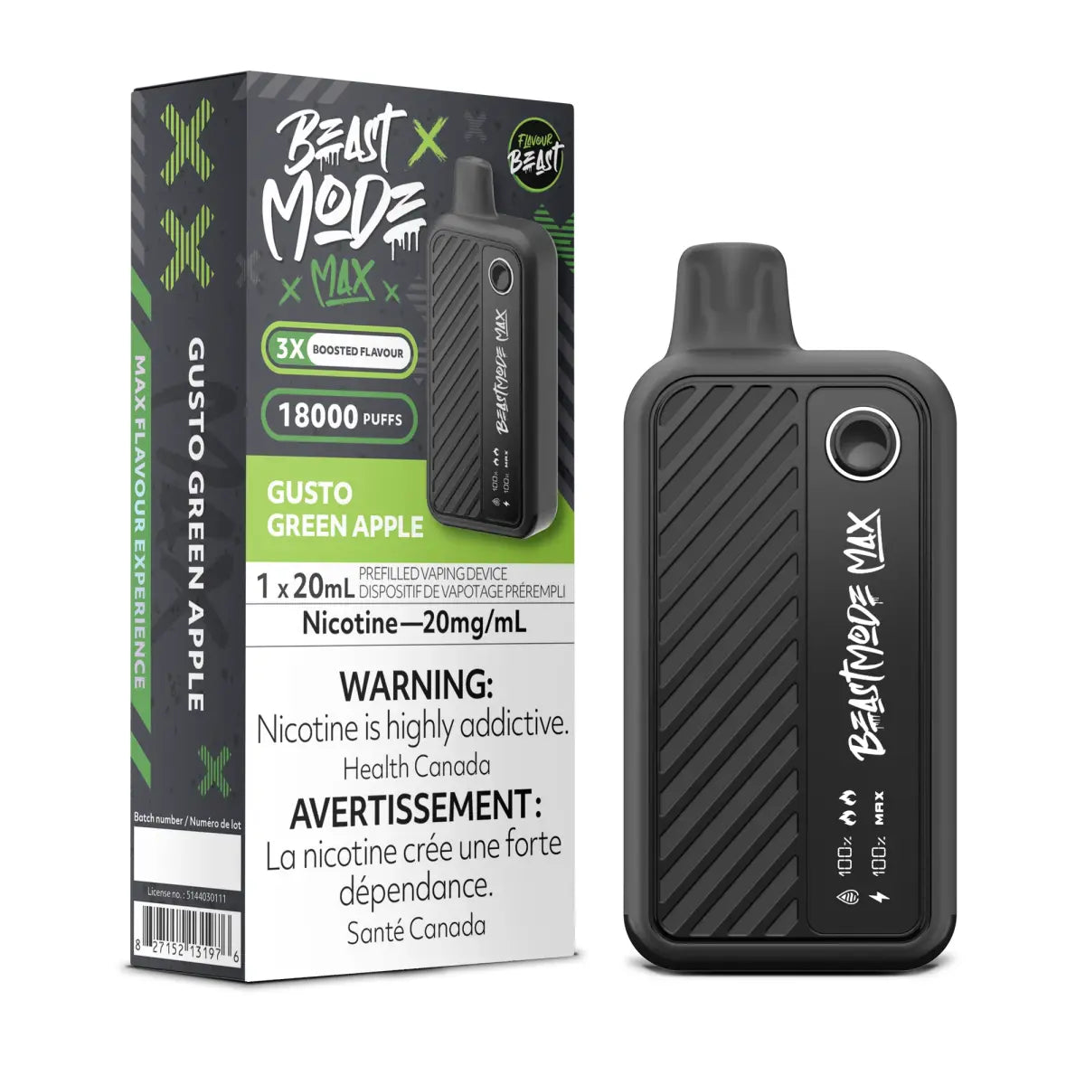 Flavour Beast Beast Mode Max 18K Disposable - Gusto Green Apple - Vapeshop Mania
