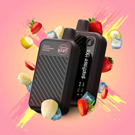 Flavour Beast Beast Mode Max 18K Disposable - STR8 UP Strawberry Banana (Iced) - Vapeshop Mania