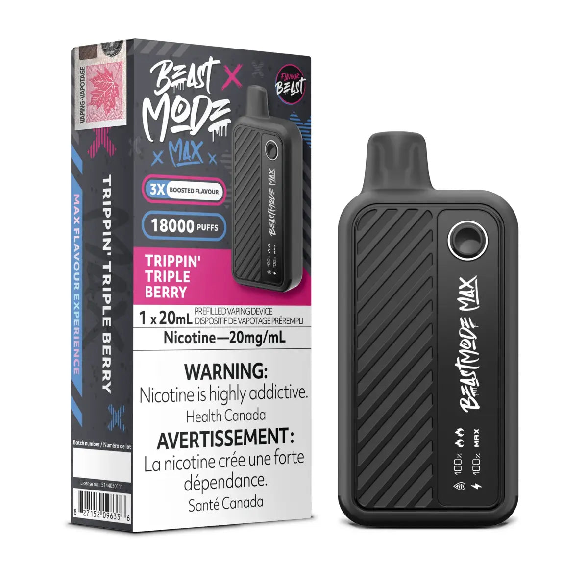Flavour Beast Beast Mode Max 18K Disposable - Trippin' Triple Berry - Vapeshop Mania