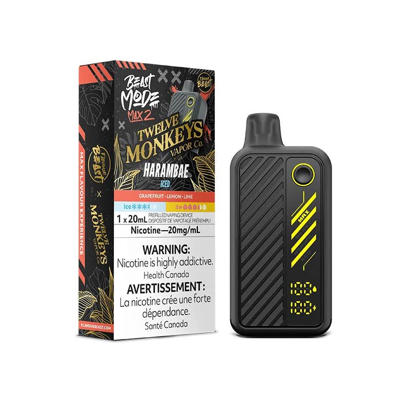 Shop Flavour Beast Beast Mode Max 2 50K Disposable - 12 Monkeys Harambae Iced - at Vapeshop Mania
