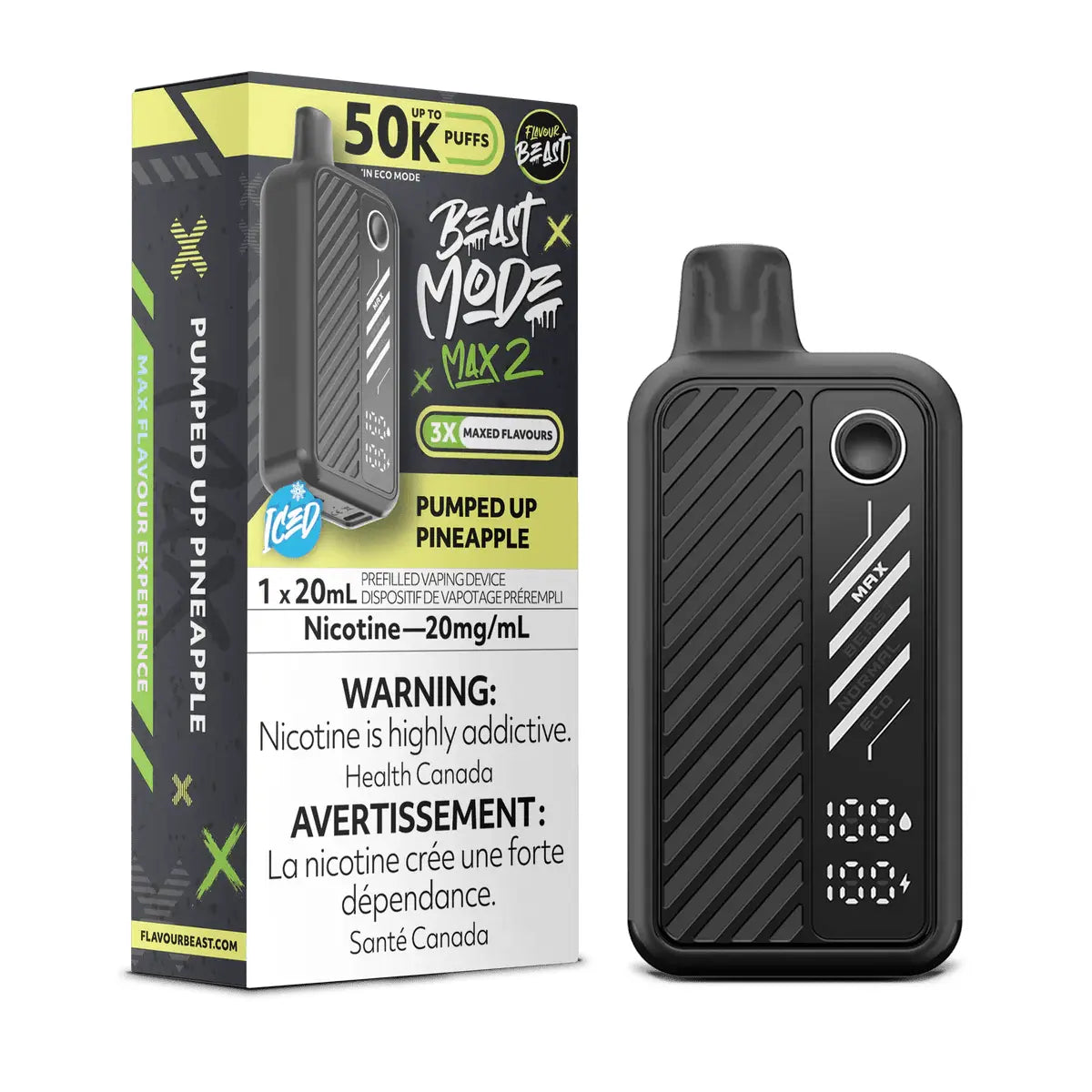 Flavour Beast Beast Mode Max 2 50K Disposable - Pumped Up Pineapple Iced - Vapeshop Mania