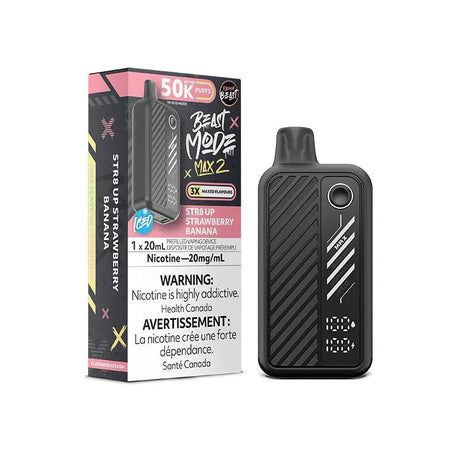 Shop Flavour Beast Beast Mode Max 2 50K Disposable - STR8 UP Strawberry Banana Iced - at Vapeshop Mania