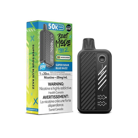 Shop Flavour Beast Beast Mode Max 2 50K Disposable - Super Sour Blue Razz Iced - at Vapeshop Mania