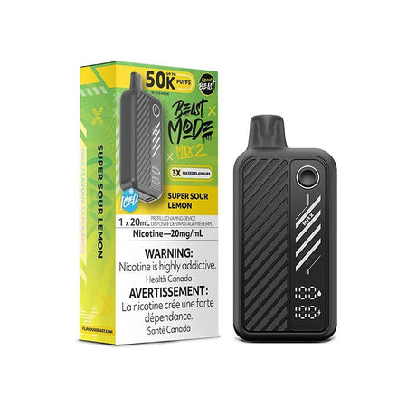 Shop Flavour Beast Beast Mode Max 2 50K Disposable - Super Sour Lemon Iced - at Vapeshop Mania