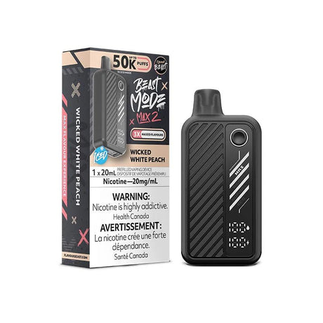 Shop Flavour Beast Beast Mode Max 2 50K Disposable - Wicked White Peach Iced - at Vapeshop Mania