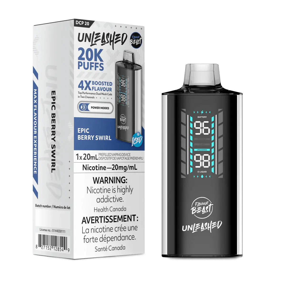 Flavour Beast Unleashed DCP 20K Disposable - Epic Berry Swirl (Iced) - Vapeshop Mania