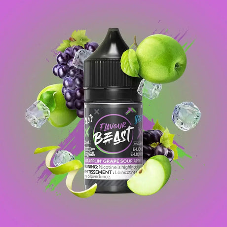 Grapplin' Grape Sour Apple Iced by Flavour Beast - Salt Nic Vape Juice - Vapeshop Mania