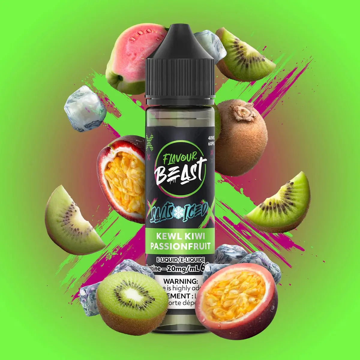 Kewl Kiwi Passionfruit Iced by Flavour Beast - Salt Nic Vape Juice - Vapeshop Mania