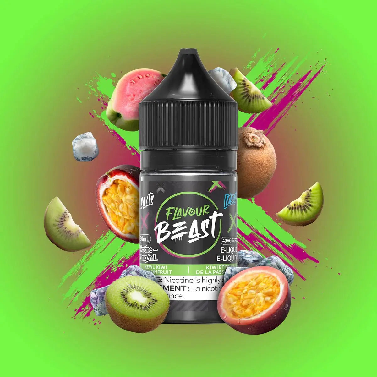 Kewl Kiwi Passionfruit Iced by Flavour Beast - Salt Nic Vape Juice - Vapeshop Mania