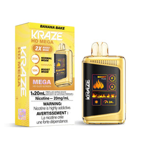 Kraze HD Mega 20K Disposable - Banana Bake - Vapeshop Mania
