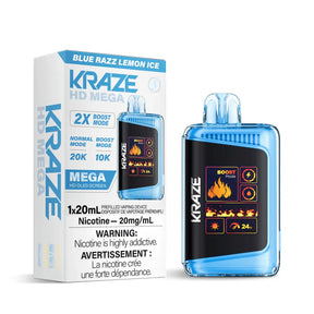 Kraze HD Mega 20K Disposable - Blue Razz Lemon Ice - Vapeshop Mania