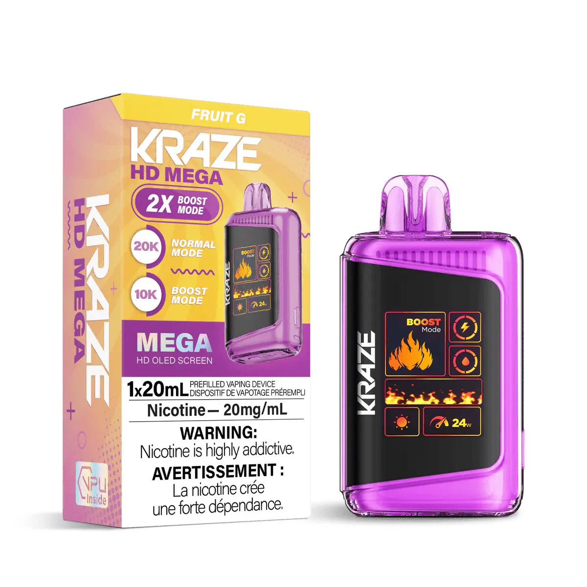 Kraze HD Mega 20K Disposable - Fruit G - Vapeshop Mania