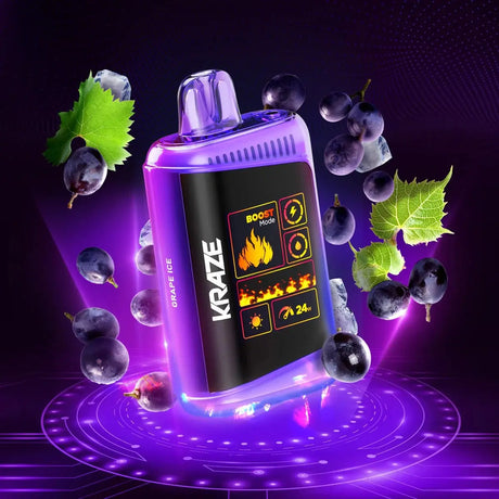 Kraze HD Mega 20K Disposable - Grape Ice - Vapeshop Mania