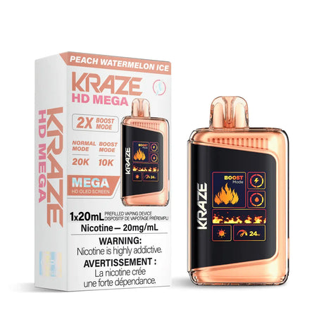 Kraze HD Mega 20K Disposable - Peach Watermelon Ice - Vapeshop Mania