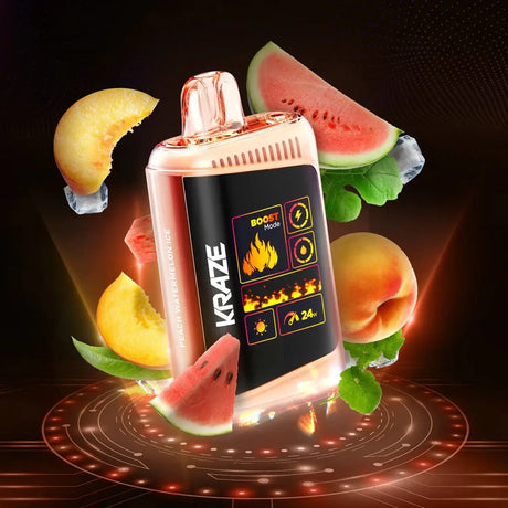 Kraze HD Mega 20K Disposable - Peach Watermelon Ice - Vapeshop Mania