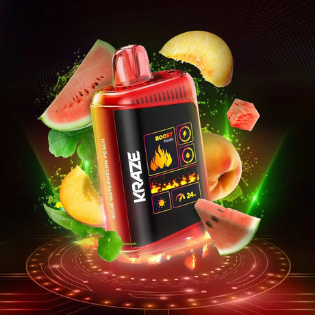 Kraze HD Mega 20K Disposable - Sour Watermelon Peach - Vapeshop Mania