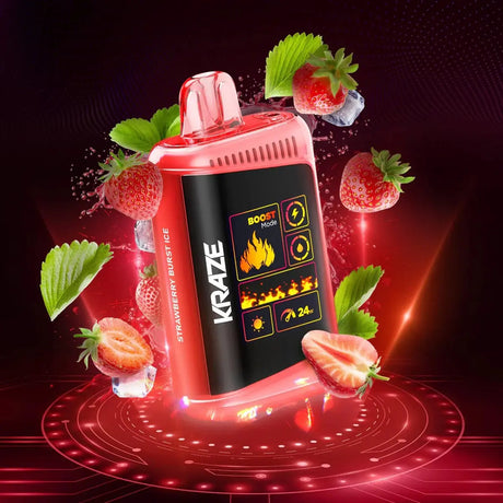 Kraze HD Mega 20K Disposable - Strawberry Burst Ice - Vapeshop Mania