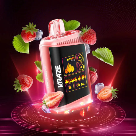 Kraze HD Mega 20K Disposable - Strawberry Ice - Vapeshop Mania